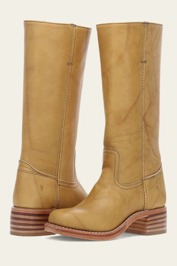 Eleanora Stacked Leather Heel Boot