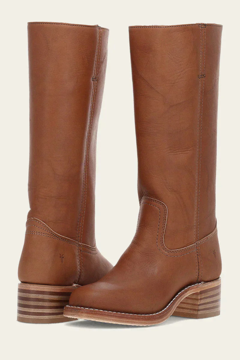 Eleanora Stacked Leather Heel Boot