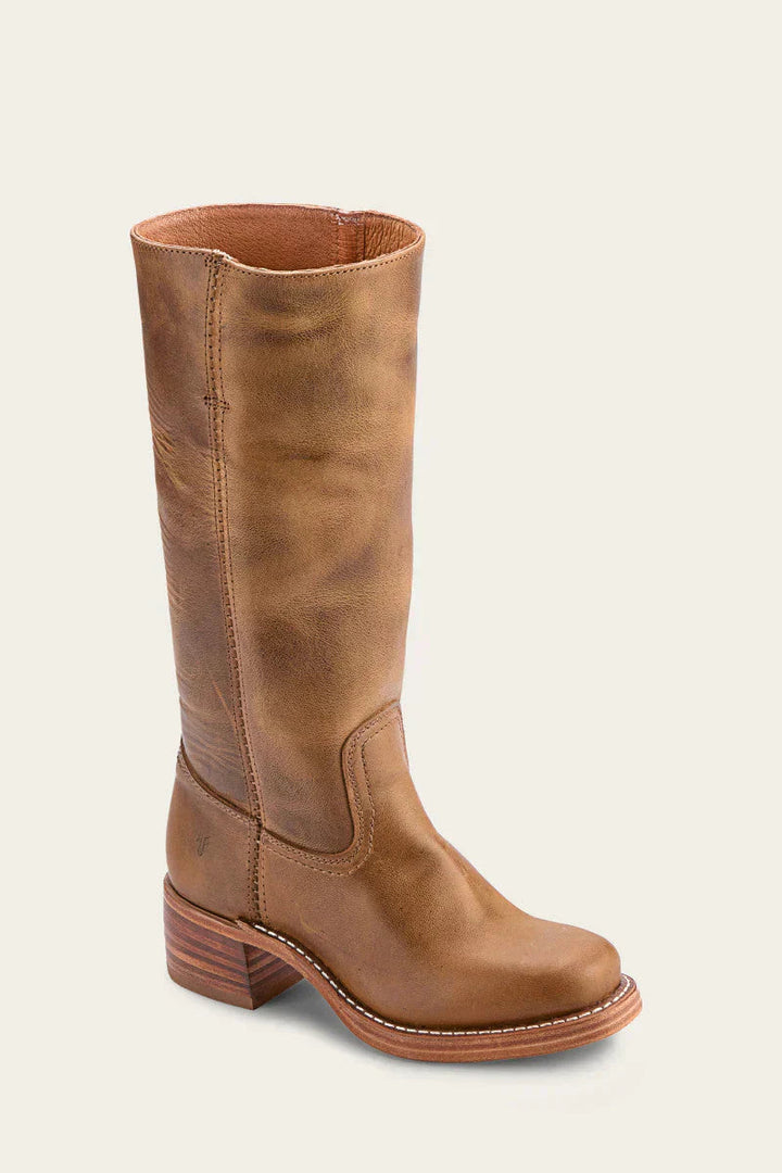 Eleanora Stacked Leather Heel Boot
