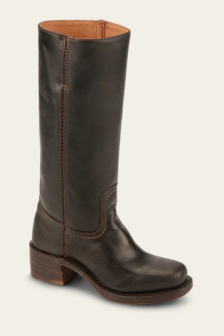 Eleanora Stacked Leather Heel Boot