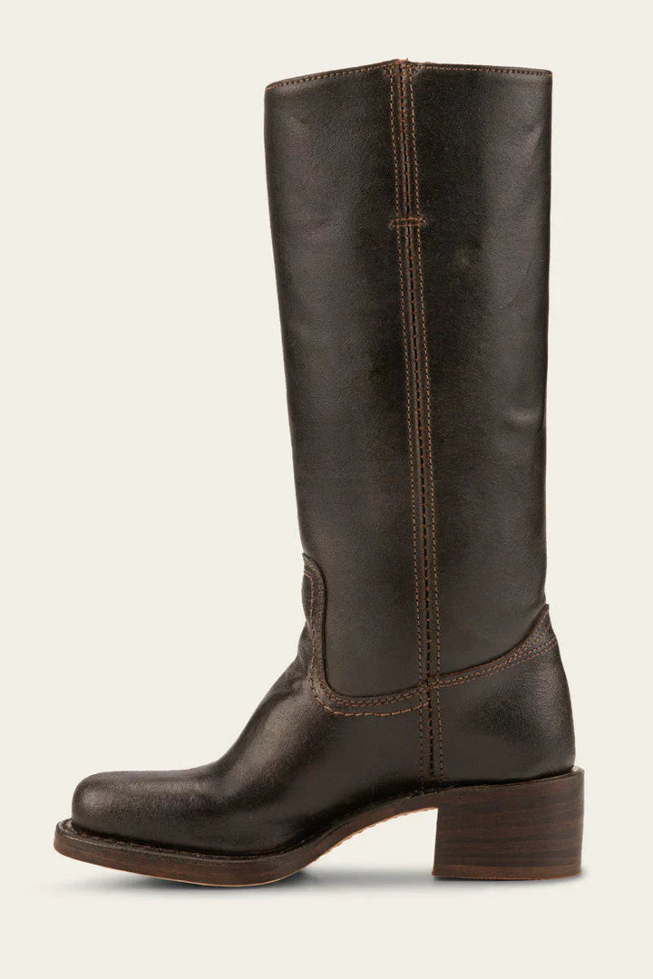 Eleanora Stacked Leather Heel Boot