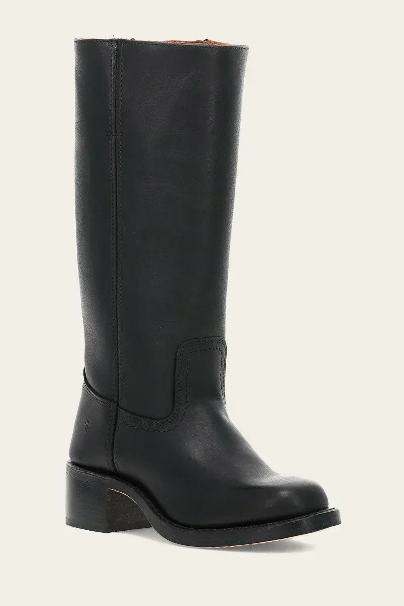 Eleanora Stacked Leather Heel Boot