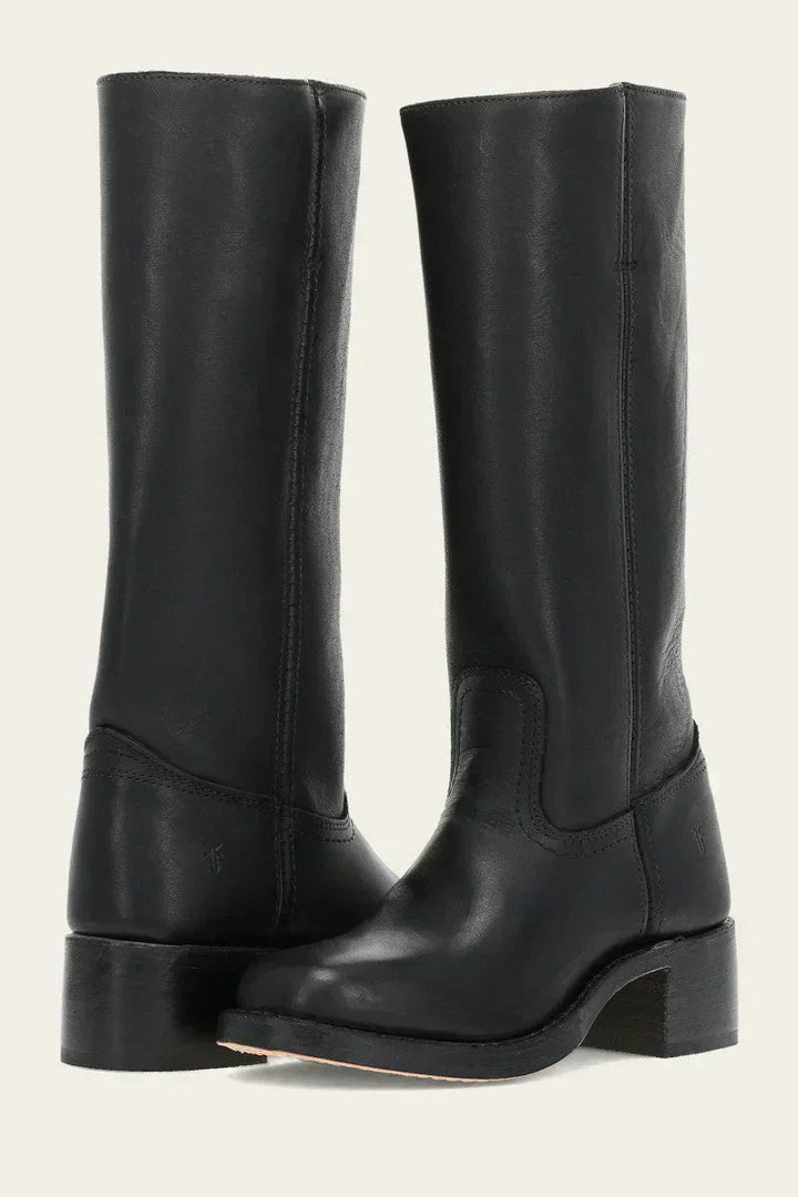 Eleanora Stacked Leather Heel Boot
