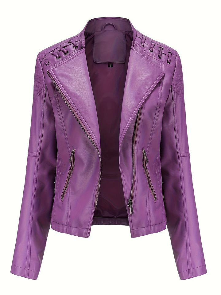 Rowena Asymmetric Zip Moto Jacket