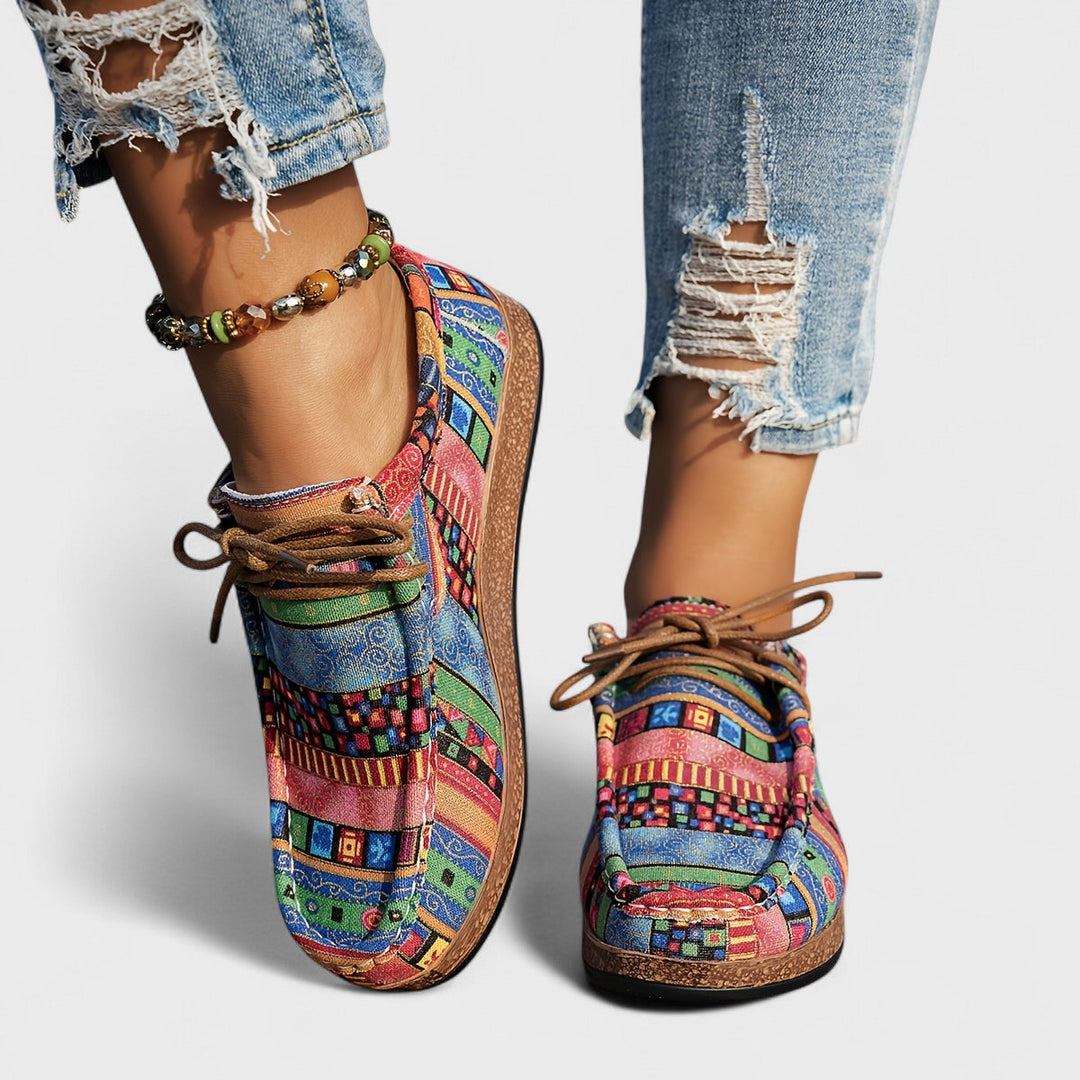 Sunniva Patchwork Platform Sneakers