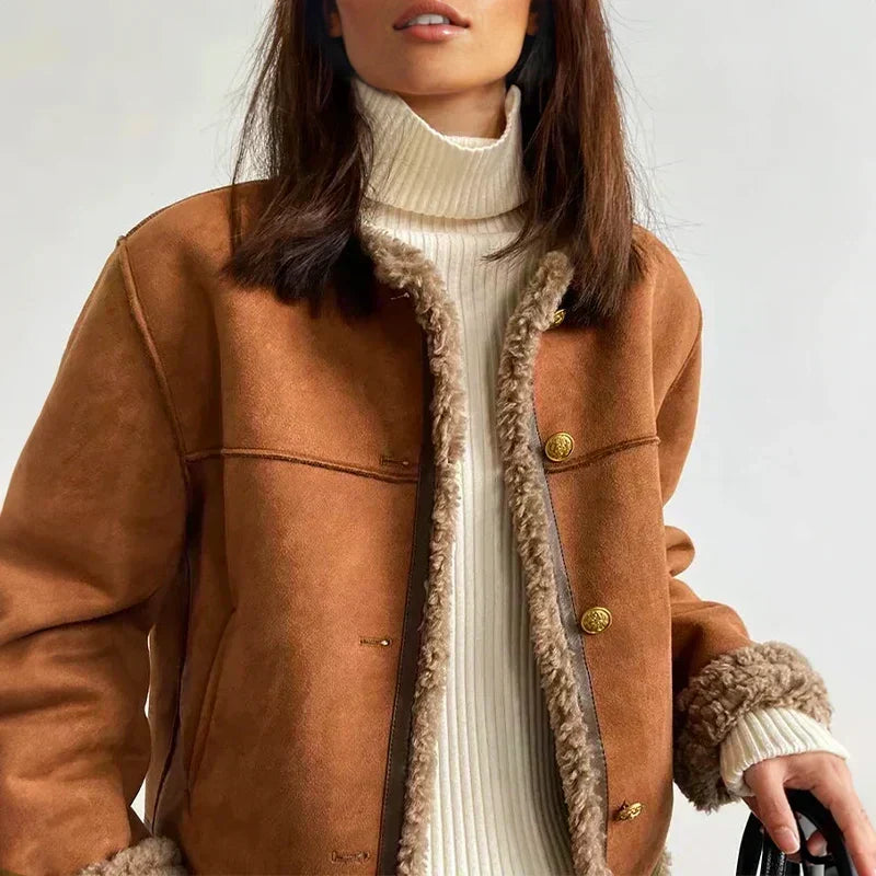 Kiera Shearling Collar Jacket