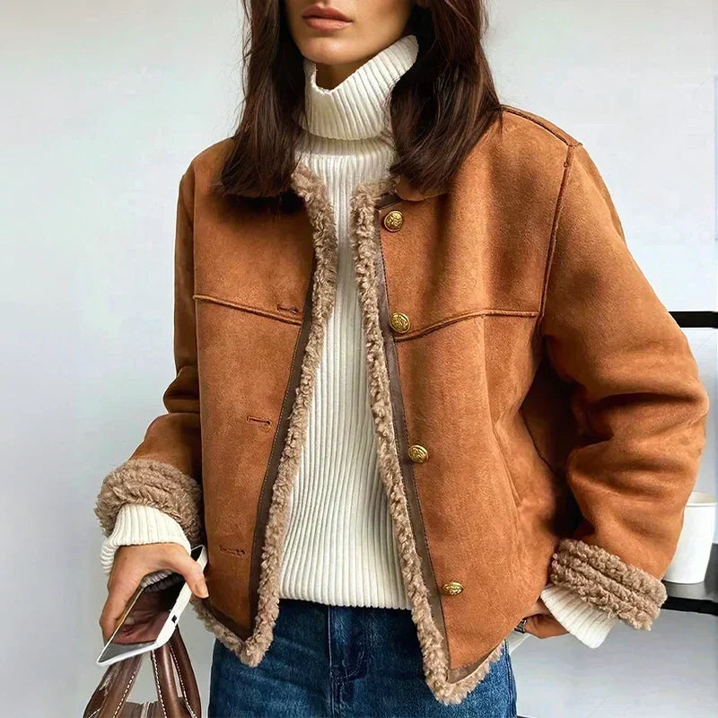 Kiera Shearling Collar Jacket