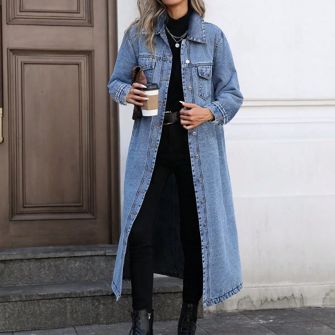 Everly Long Denim Coat