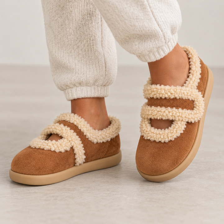 Nerissa Warm Fur Suede Slippers