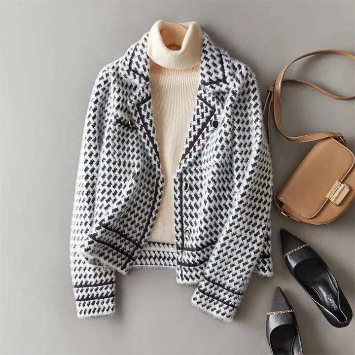 Bramwell Houndstooth Knit Jacket