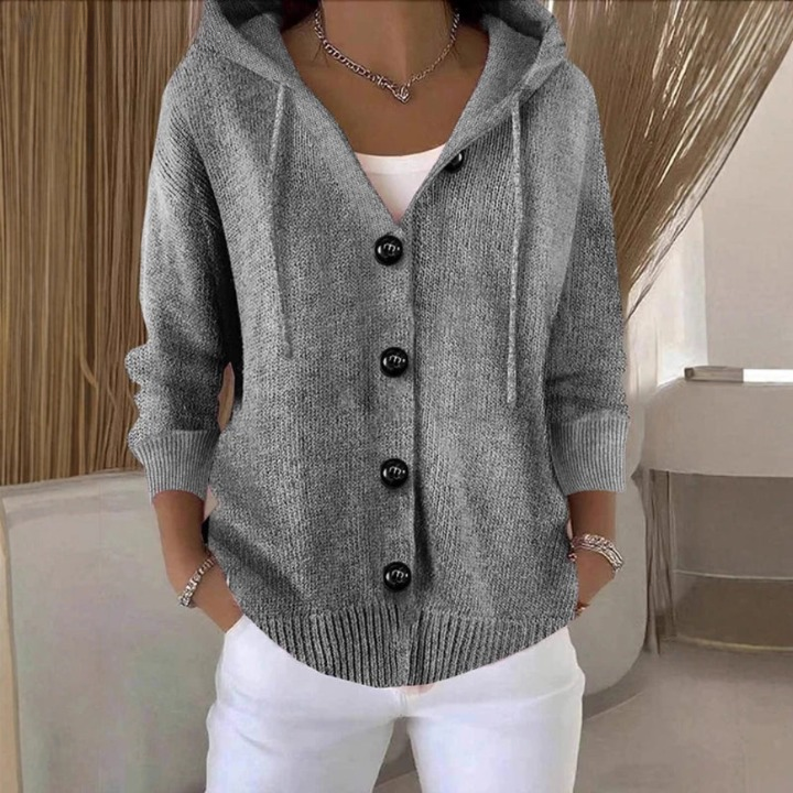 Hazelinde Drawstring Hood Cardigan