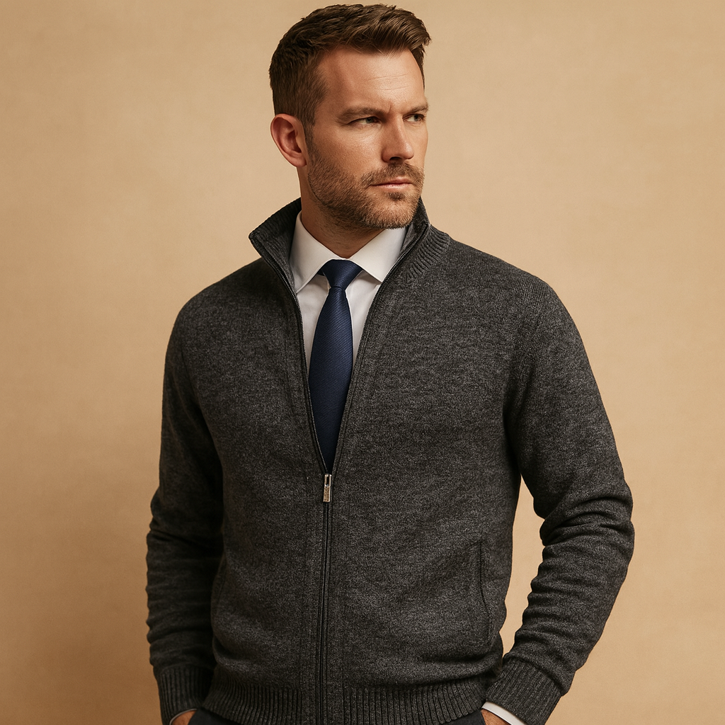 Henry Zip-Up Cardigan Sweater