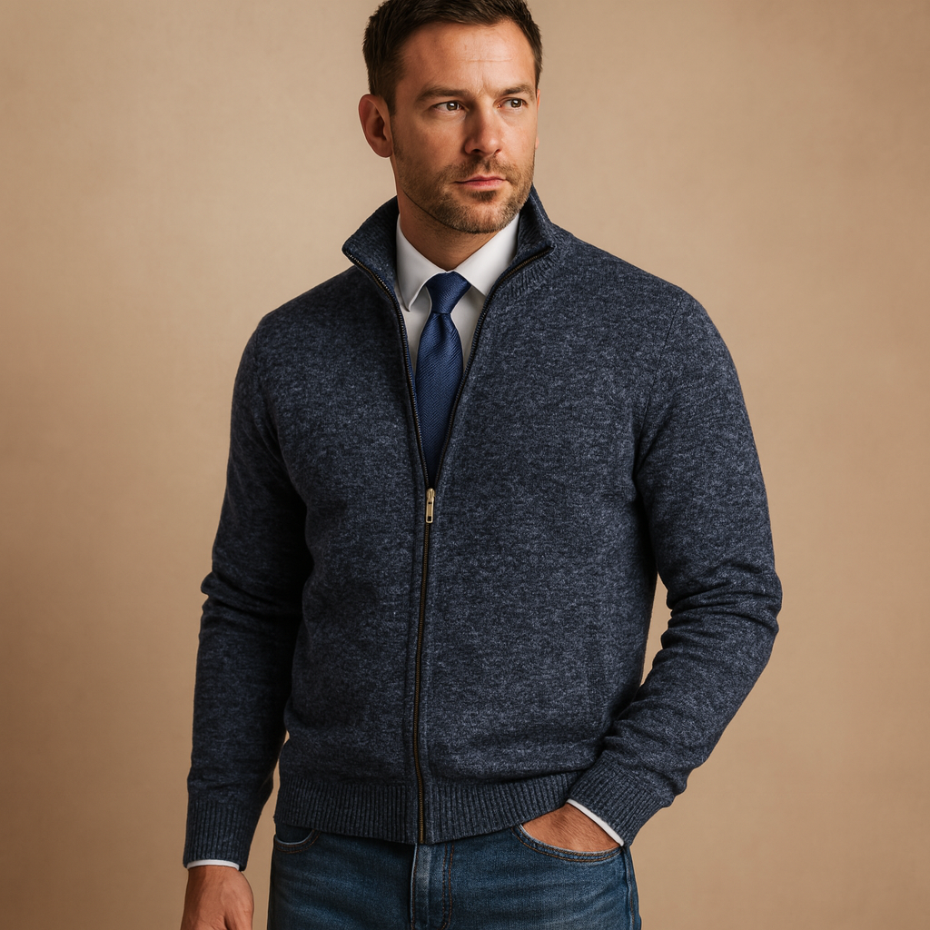 Henry Zip-Up Cardigan Sweater