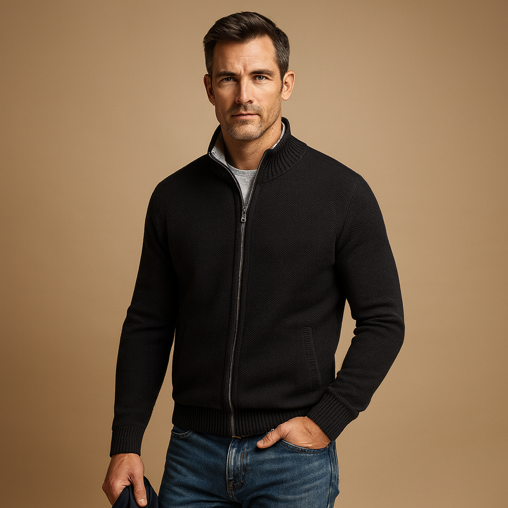 Henry Zip-Up Cardigan Sweater