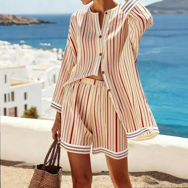Daisy Striped Breathable Two-Piece Set