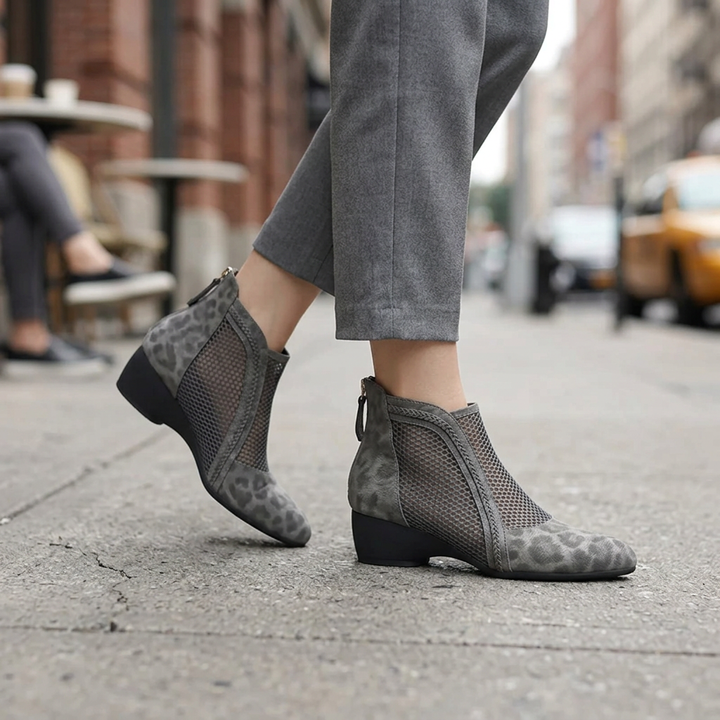 Azure Leather Ankle Boots