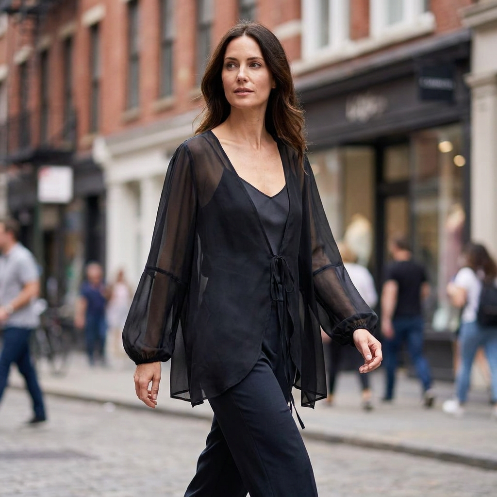 Cecilia Tie Front Chiffon Blouse