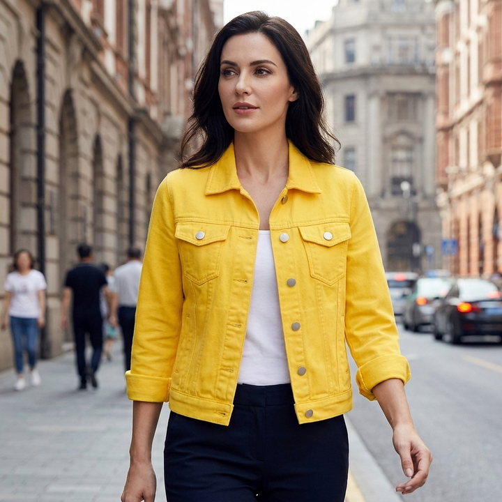 Orleena Cropped Denim Jacket