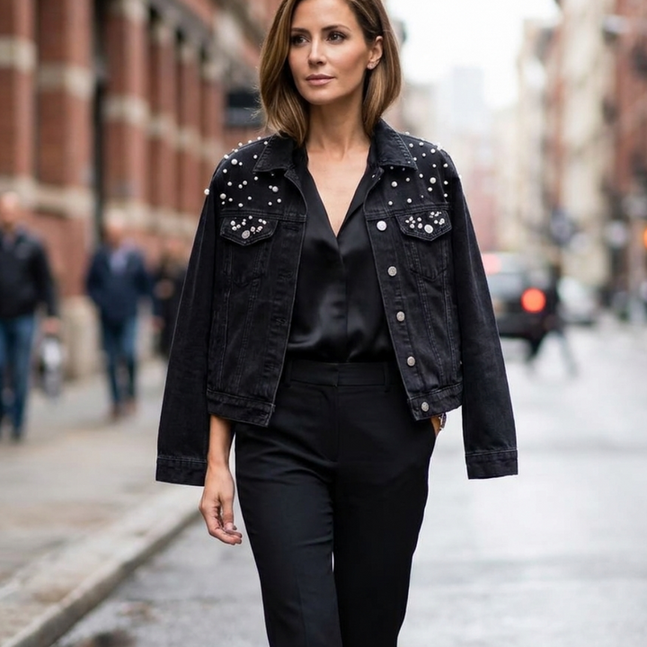 Orleena Studded Denim Jacket