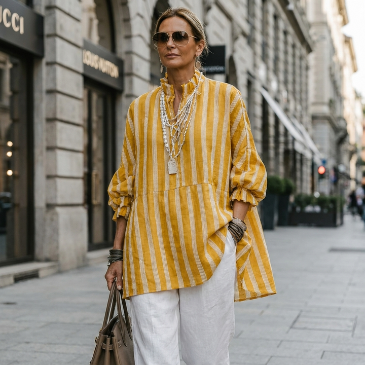 Claire Ruffle Neck Blouse