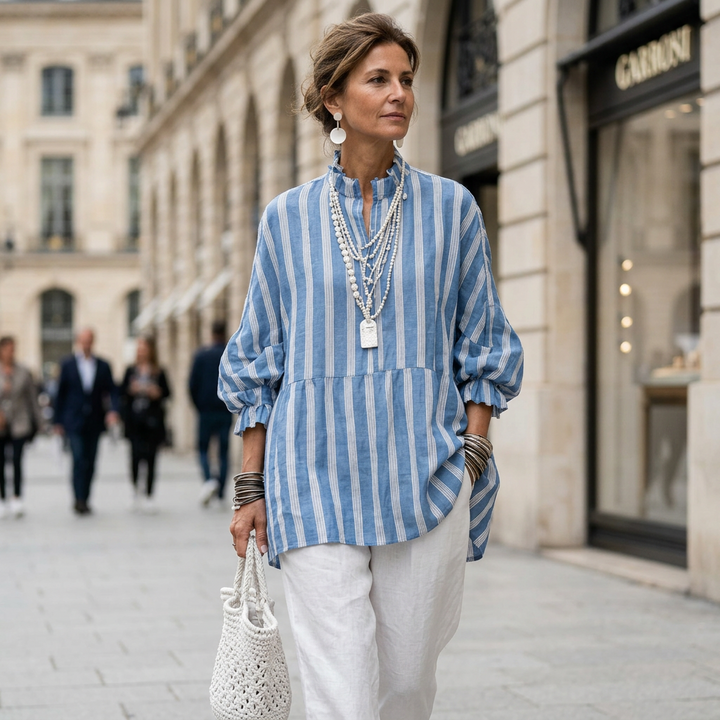 Claire Ruffle Neck Blouse