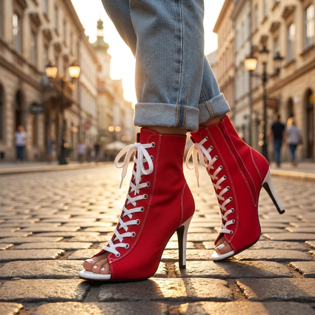 Celina Lace Up Heel Booties