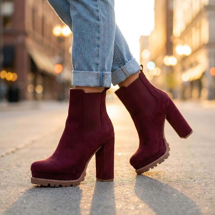 Arya Block Heel Ankle Boots
