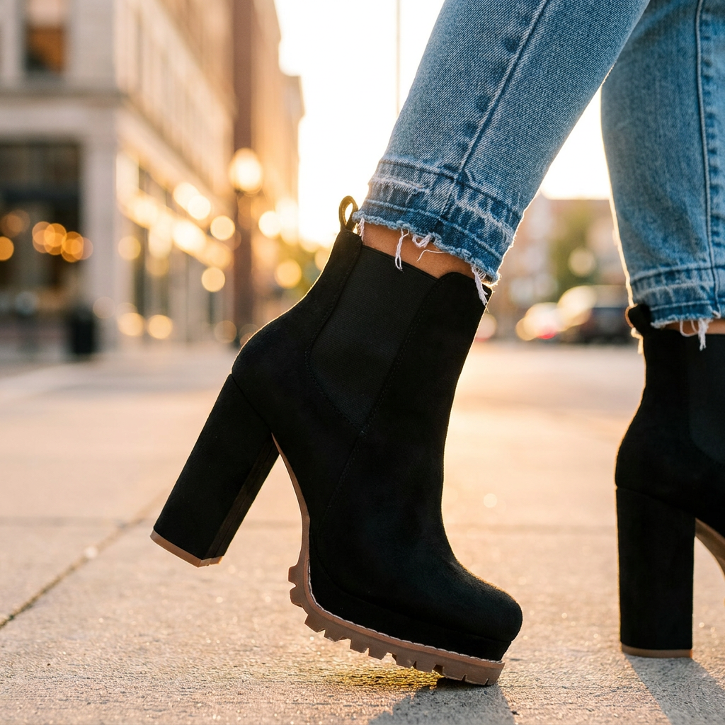 Arya Block Heel Ankle Boots