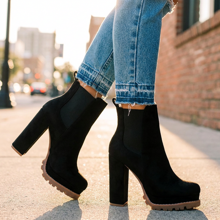 Arya Block Heel Ankle Boots