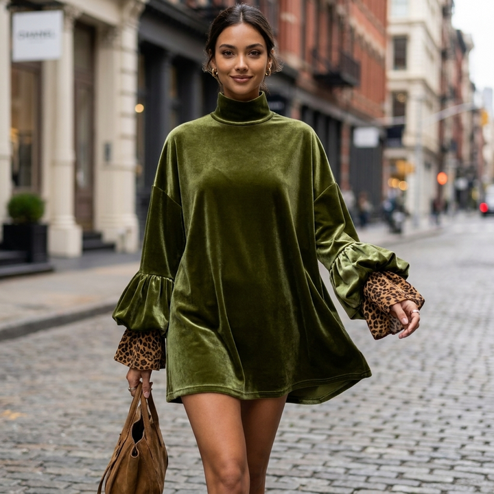 Sorena Ruffle Cuff Mini Dress
