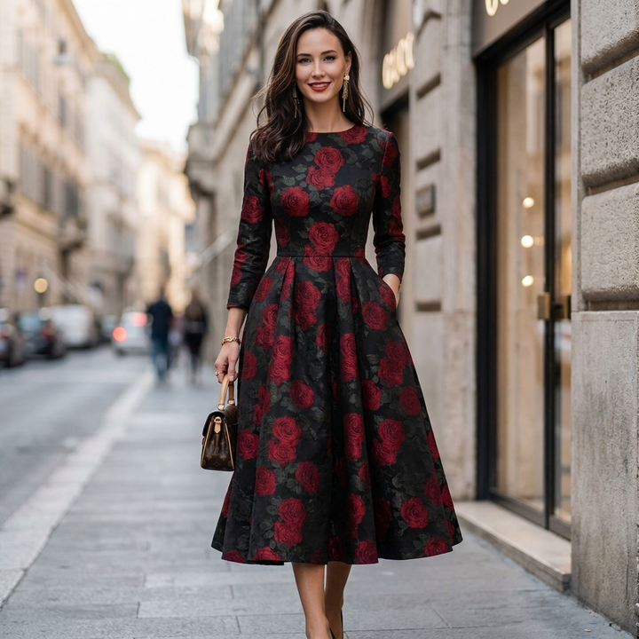 Rosalinda Floral A Line Dress