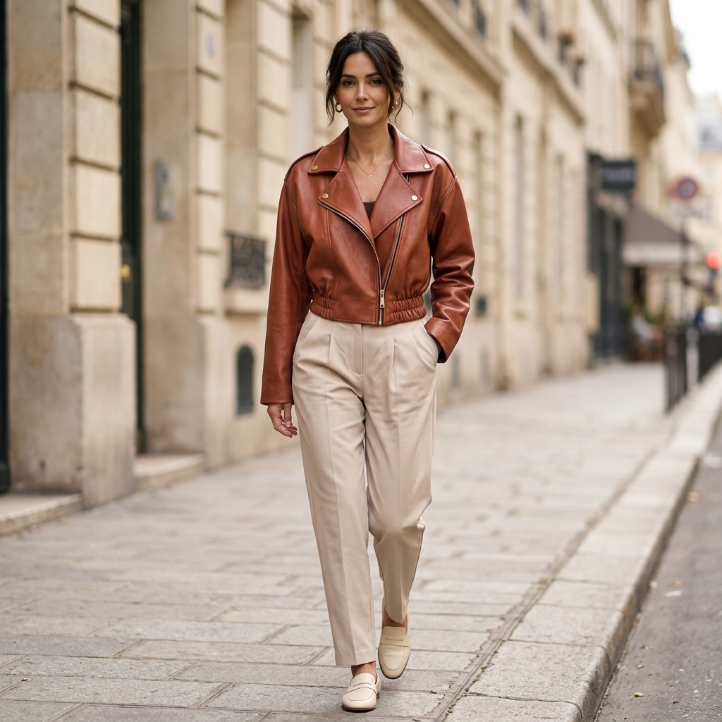 Yolanda Cropped Moto Jacket
