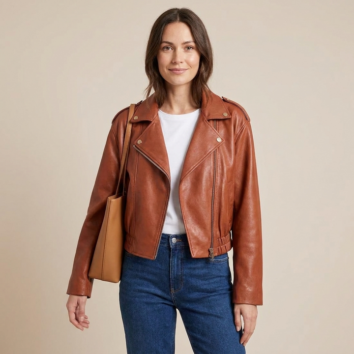 Yolanda Cropped Moto Jacket