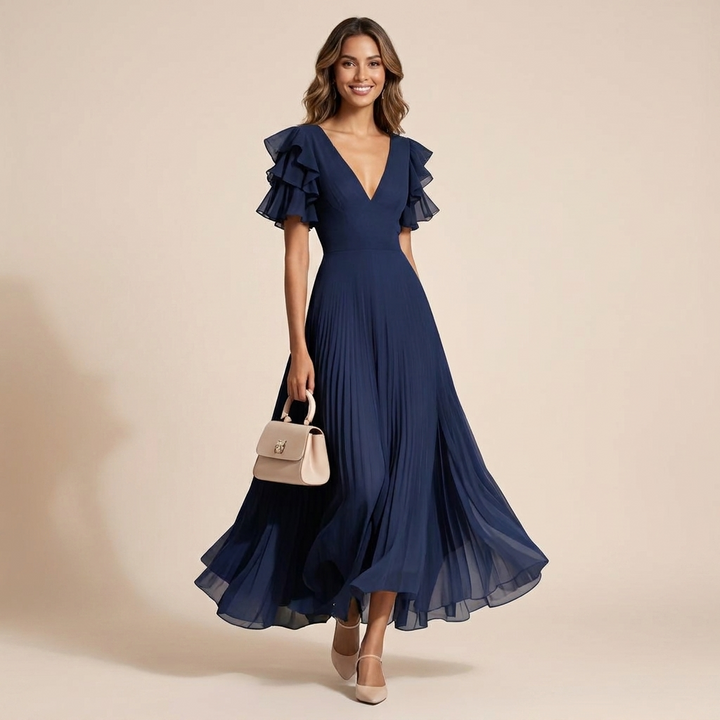 Elara Pleated Maxi Dress