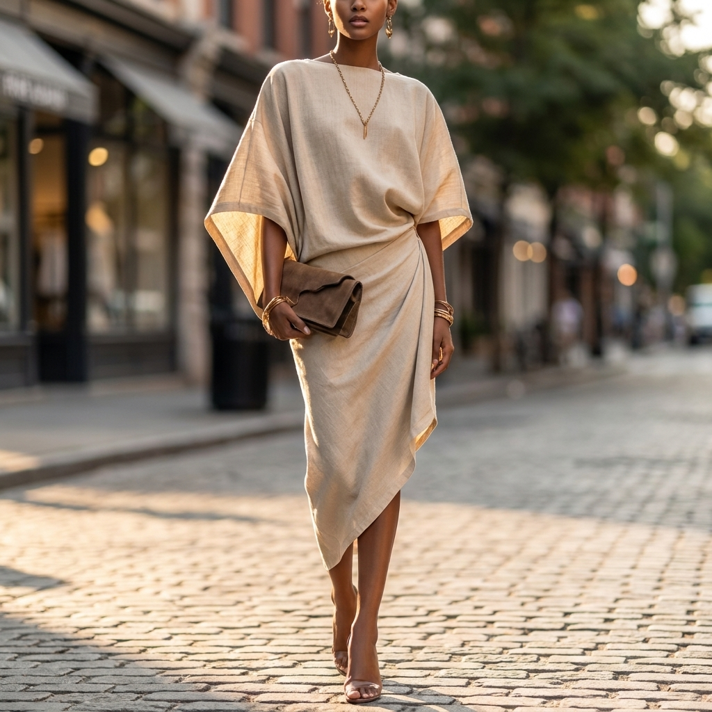 Thalia Batwing Sleeve Midi Dress