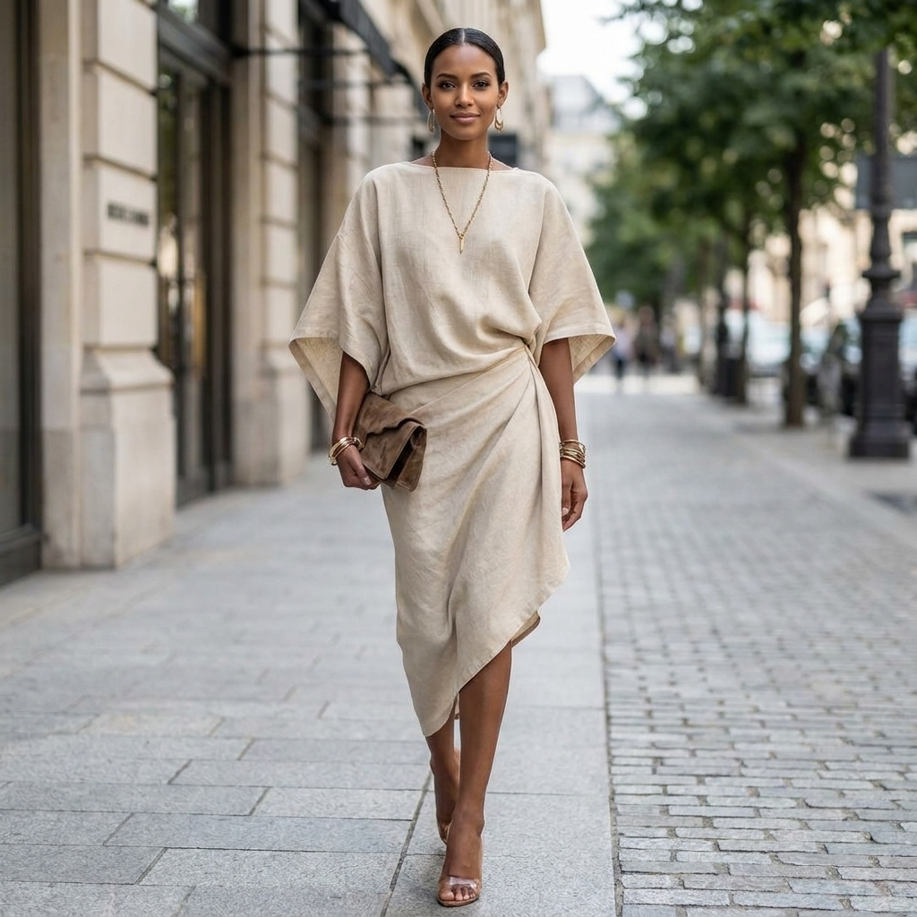 Thalia Batwing Sleeve Midi Dress