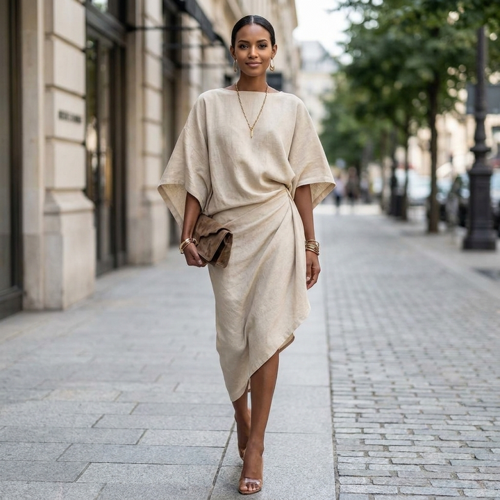 Thalia Batwing Sleeve Midi Dress