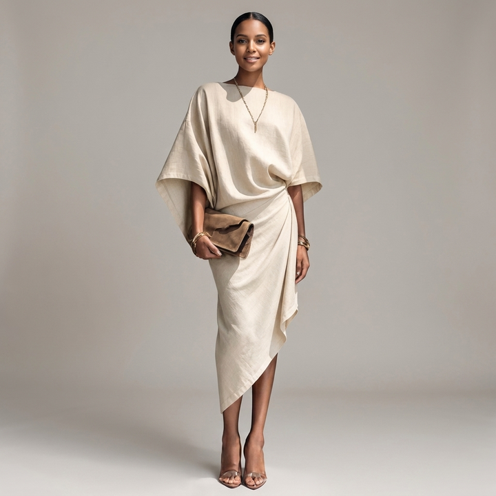 Thalia Batwing Sleeve Midi Dress