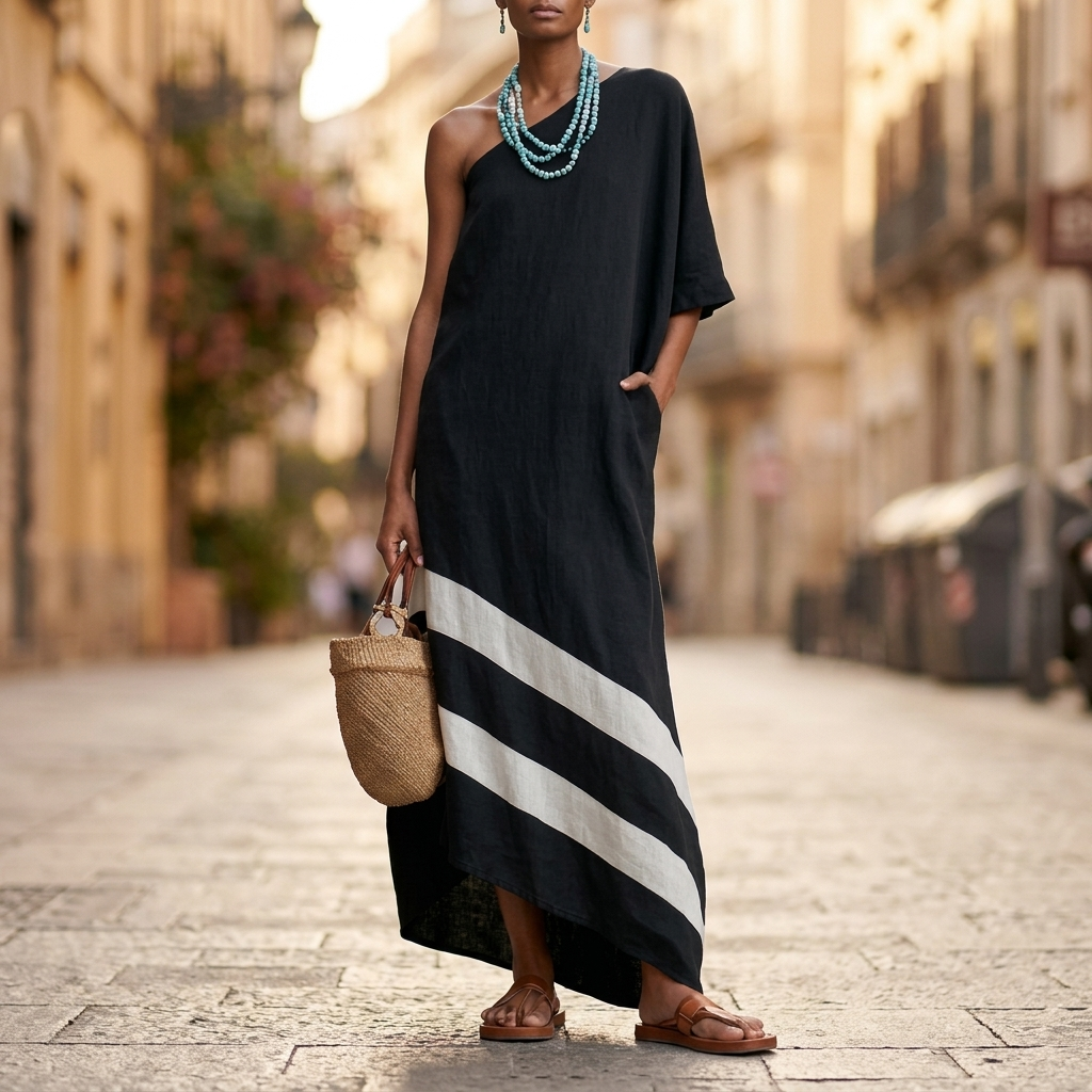 Perrin One Shoulder Maxi Dress