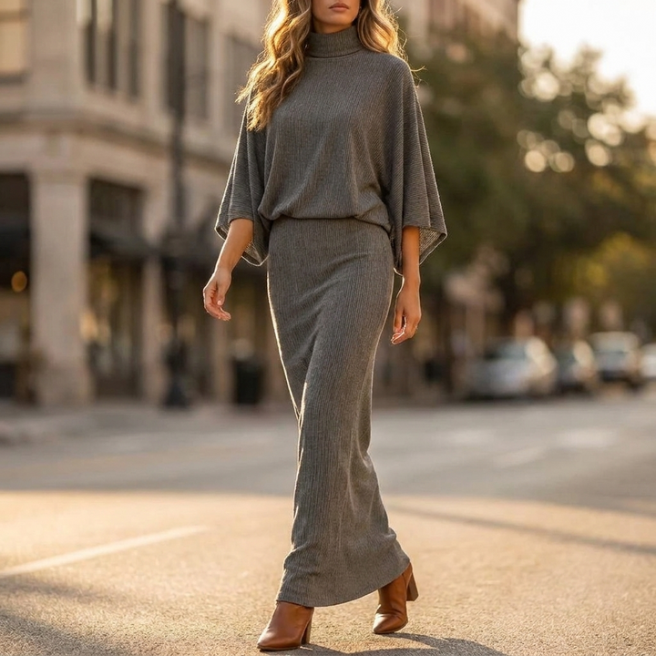 Genevieve Ribbed Knit Skirt Set