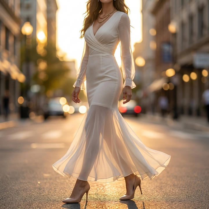 Elowen Wrap Front Mermaid Dress