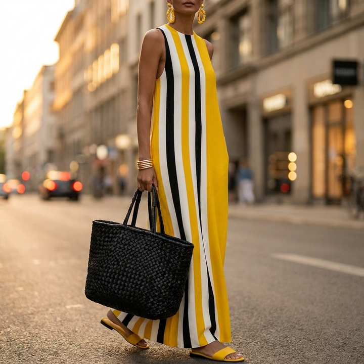 Camille Striped Pocket Maxi Dress
