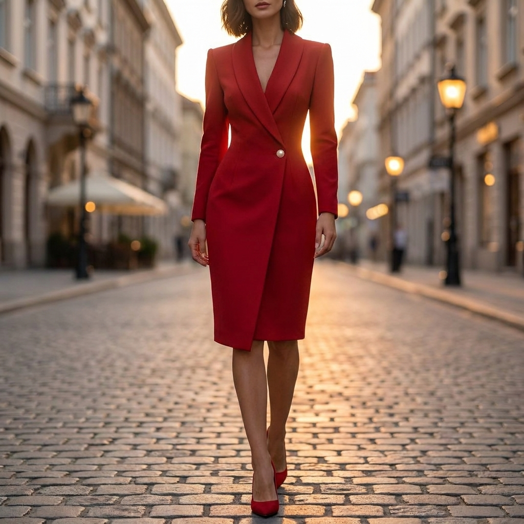 Amara Notched Lapel Dress