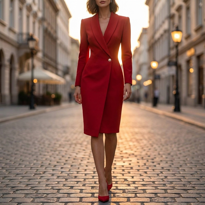 Amara Notched Lapel Dress