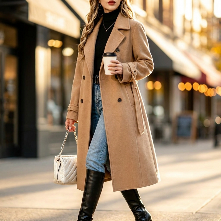 Ophelia Double Breasted Wool Coat