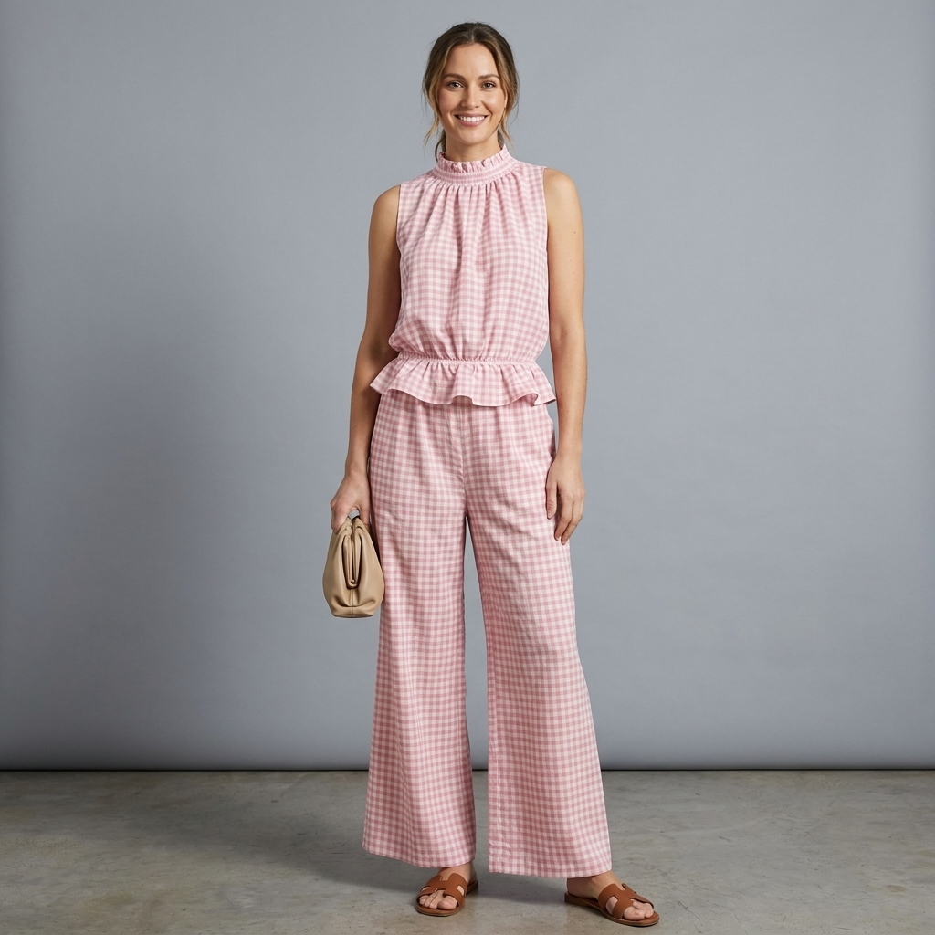Petra Gingham Two Piece Set