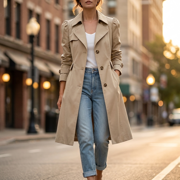 Josephine Notched Lapel Trench