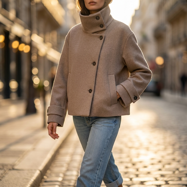 Rosemarie Funnel Collar Jacket