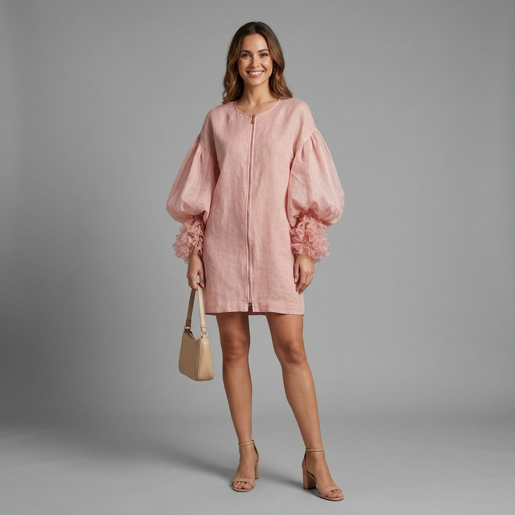 Adalyn Balloon Sleeve Mini Dress