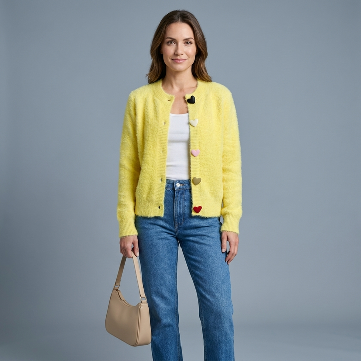Marigold Fuzzy Knit Cardigan